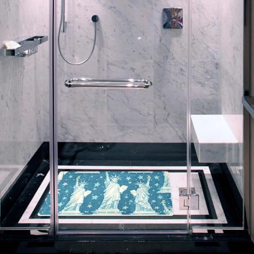 Tapis de bain antidérapant extra long Statue de la Liberté pour douche sécurisée