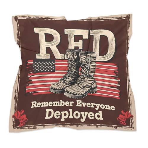 Remember Everyone Deployed RED Silk Head Scarf Neckerchief Square Scarves Vintage Bandanas for Men Women3