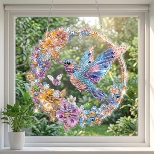 Image of HASTHIP Bird Hanging Diamond Art Kits for Adults Pendant Suncatcher