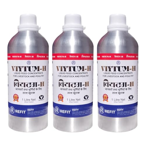 Image of REFIT Vitamin H for Cow, Cattle, Buffalo, Sheep, Goat, Poultry, Dairy Farm and Livestock Animals, 1000 ml X 3, Pack of 3, VIYTUM H