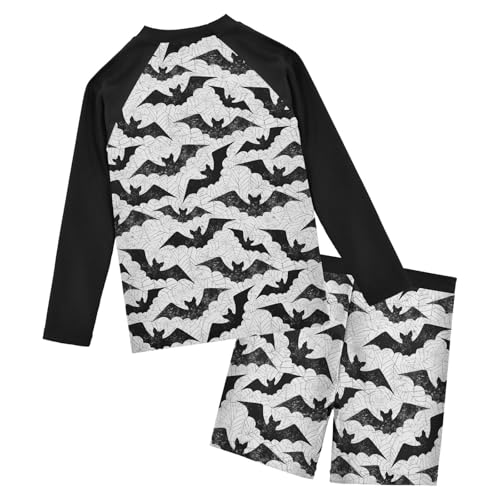Boys Rash Guard Set Halloween Bat Piece UP50+ Swim Set for Boys 3T-10T2