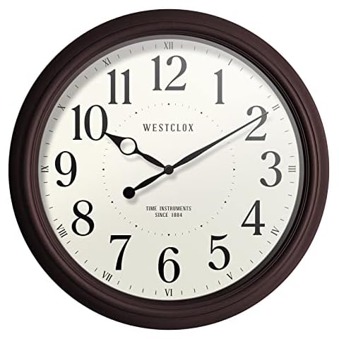 Westclox Analog 20" Quartz Accurate Woodgrain Finish Wall Clock Cover