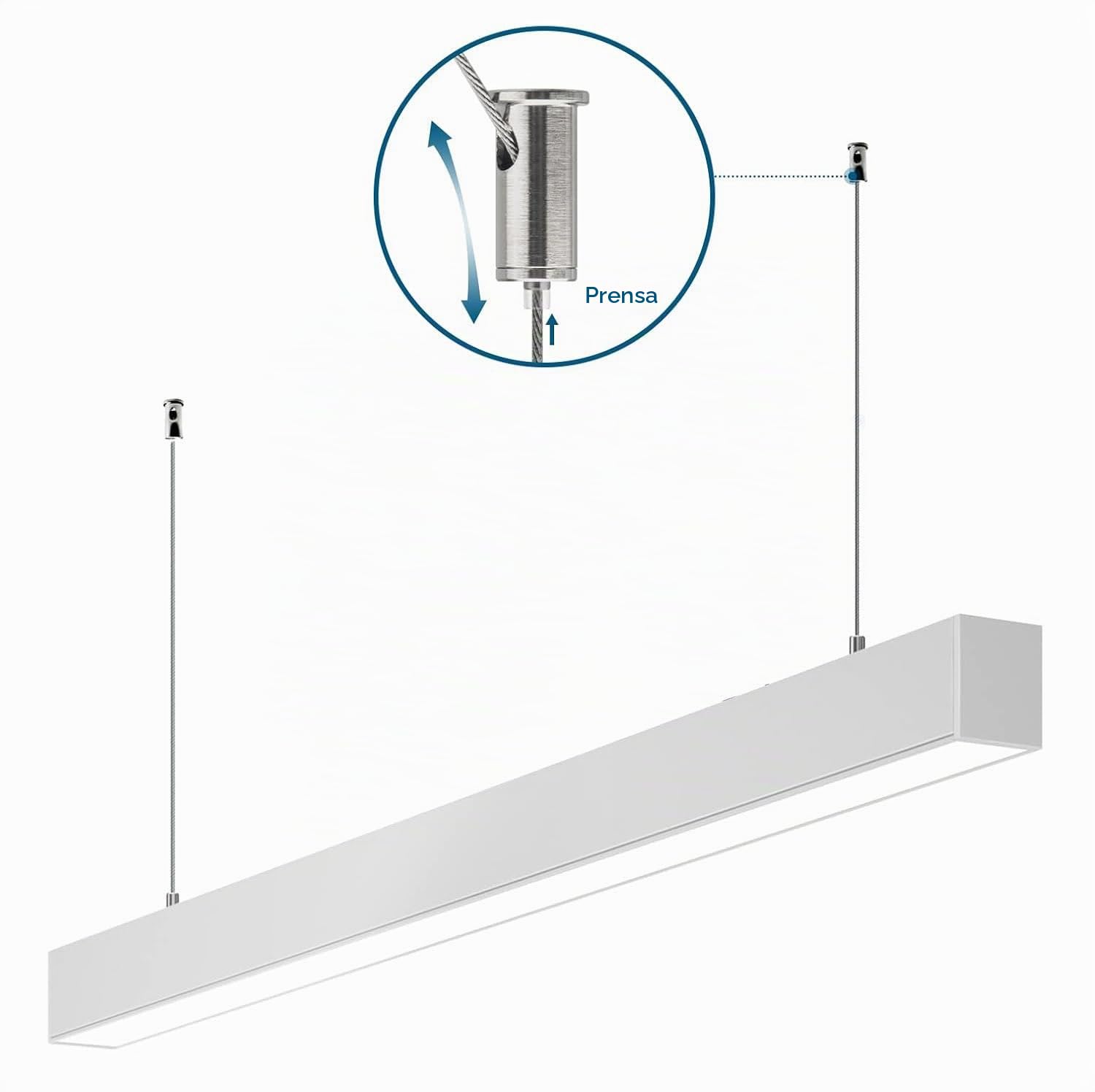 ledbox Lámpara colgante/superficie METRO, ampliable, 40W, 120cm, 3CCT, blanco, 3000-4000-6000K