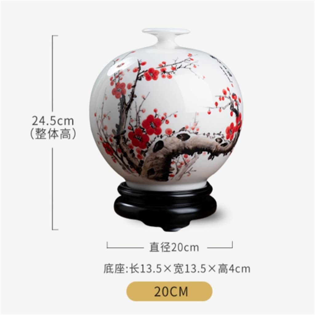 Amazon.co.jp: LLLY 中国の手描きの梅の花の花瓶の飾りオフィス本棚