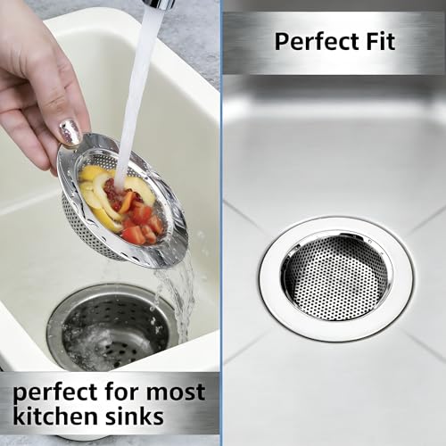 2 Coladores de Acero Inoxidable para Fregadero 4.5 in miniatura 4