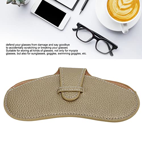 Image of Leather Sunglasses Case, Portable Soft Leather Sunglasses Bag, Flexible Sunglasses Pouch Slim Case for Men and Women(yellow)