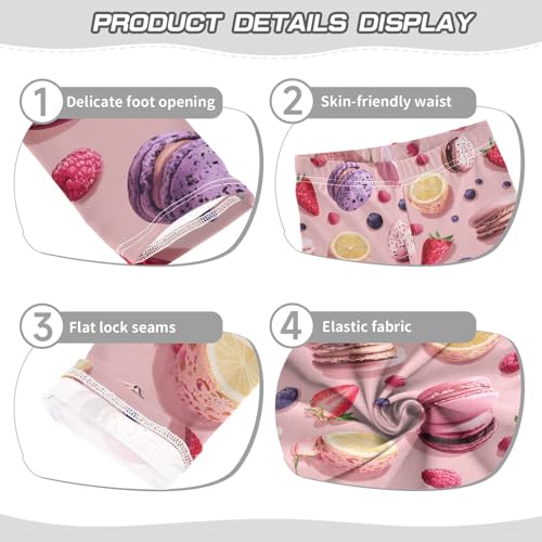 Boccsty Pink Macaron Strawberry Girls Leggings Kids Yoga Pants Dance Active Tights 4T3