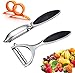 xiaocai Schäler - 2Pcs Schäler Set Premium Edelstahl Y & I-förmiges Drehbares Gemüsemesser mit Scharfer Klinge und Rutschfestem Griff Kartoffelschäler Gemüse für Tomaten, Karotten, Obst (Sliver)