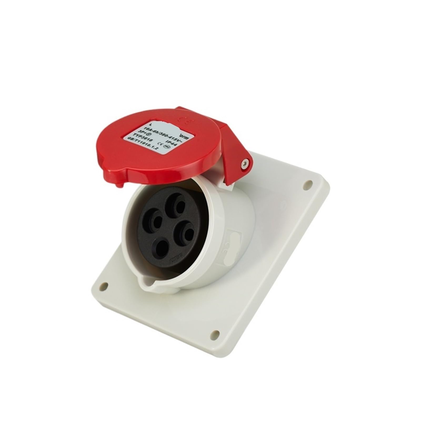 Spina Industriale Impermeabile a 4 Poli 16A Presa Chiara e Scura connettore CEE 6818TYP283(Concealed Inclined Socket)