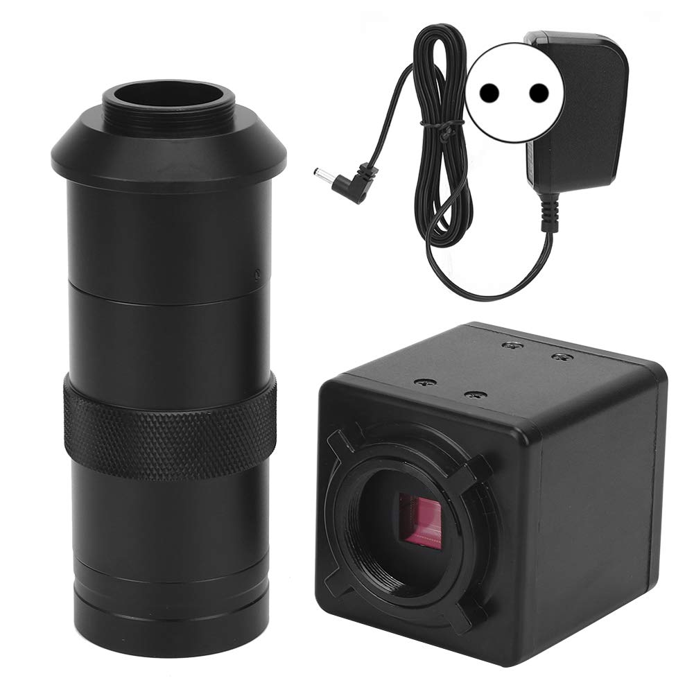 Fafeicy Przemysłowa Kamera Mikroskopowa o Rozdzielczości 2 MP z Obiektywem Zoom C Mount do Wyświetlania Obrazu na żywo na Monitorze VGA (wtyczka UE 100-240V)