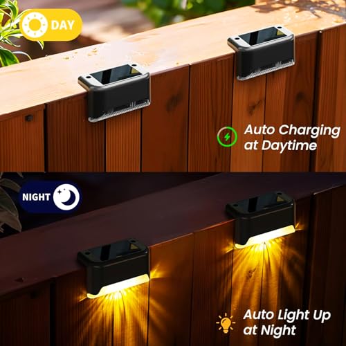 Image of Waterproof Outdoor Solar Lights for Home Balcony Wall Light, Terrace Garden Decoration Solar Lamp Solar Powered Lights for Deck Stair Step Gate Boundary Fence (12, Standard)