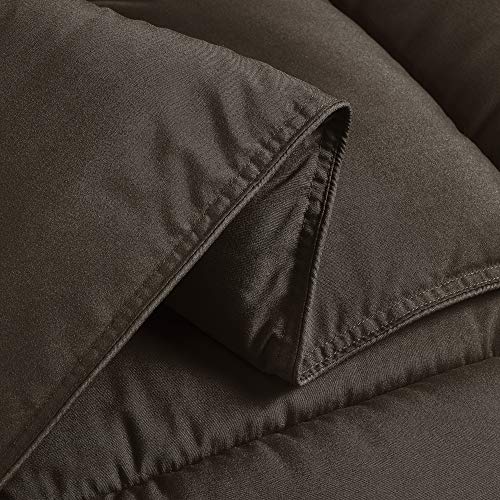 Chezmoi Collection 3-Piece Down Alternative Comforter Set (King, Chocolate) #TOP4
