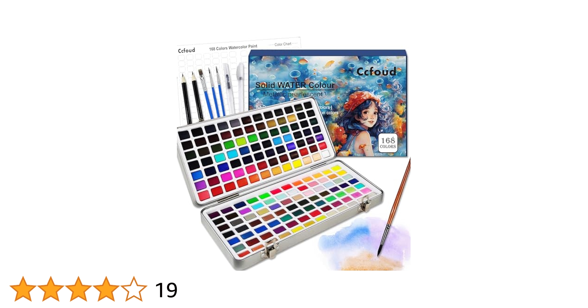 携帯絵具セット Amazon | 固形水彩 168色絵の具セット 固体水彩絵の具 水彩