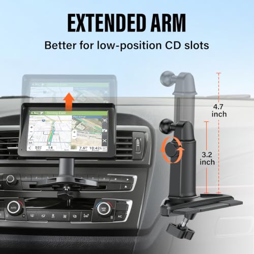 Image of 1Zero Adjustable Extended Arm Car CD Slot Mount for Apple CarPlay Screen