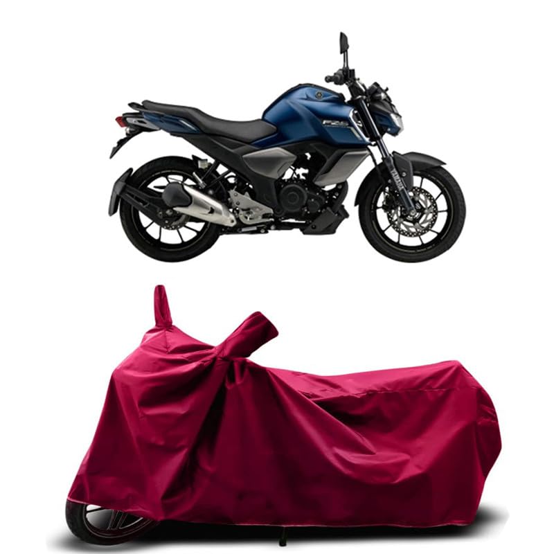 Image of DUFFEL-Two Wheeler Bike Cover Compatible for Yamaha Fz S Fi New Bs6 Heat Protectio /UV-Rays /Birds Dropping /DustProof /Waterproof Indoor Outdoor and Parking Full Protection All Variants [MAHROON]