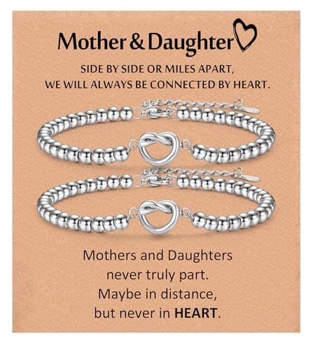 Pulsera para hija de cuentas con nudo: joyería de niñas y regalo para mamá en San Valentín
