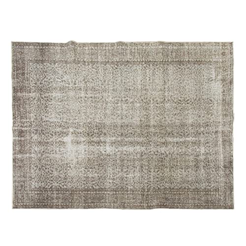 Bohemian Vintage Turkish Rug - Hand-Knotted, Vintage Overdyed - Turkish Rug - Bordered and Unique Design - 204x305 cm / 6.6x10 feet