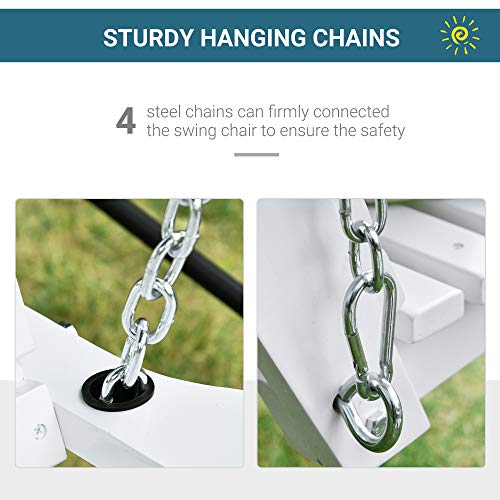 image for Outsunny 3-Seater Wooden Porch Swing Bench with Folding Coffee Table, 