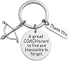 Archery Coach Keychain – A Great Coach Is Hard to Find and Impossible to Forget – Thank You Gift for Archery Instructors, Mentors, Team Coaches, Appreciation Keepsake