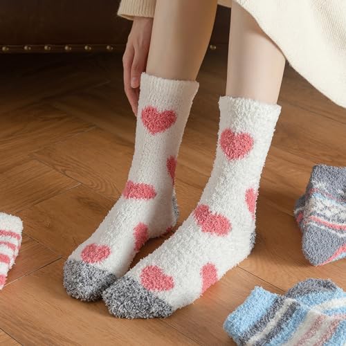 Fuzzy Socks for Women - Fluffy Cozy Slipper Socks, Winter Womens Valentines Day Gifts for Her 6
