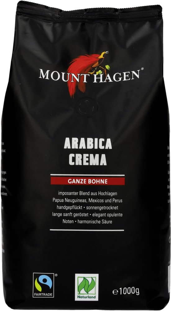 Mount Hagen Bio Röstkaffee Crema, ganze Bohne (6 x 1 kg)