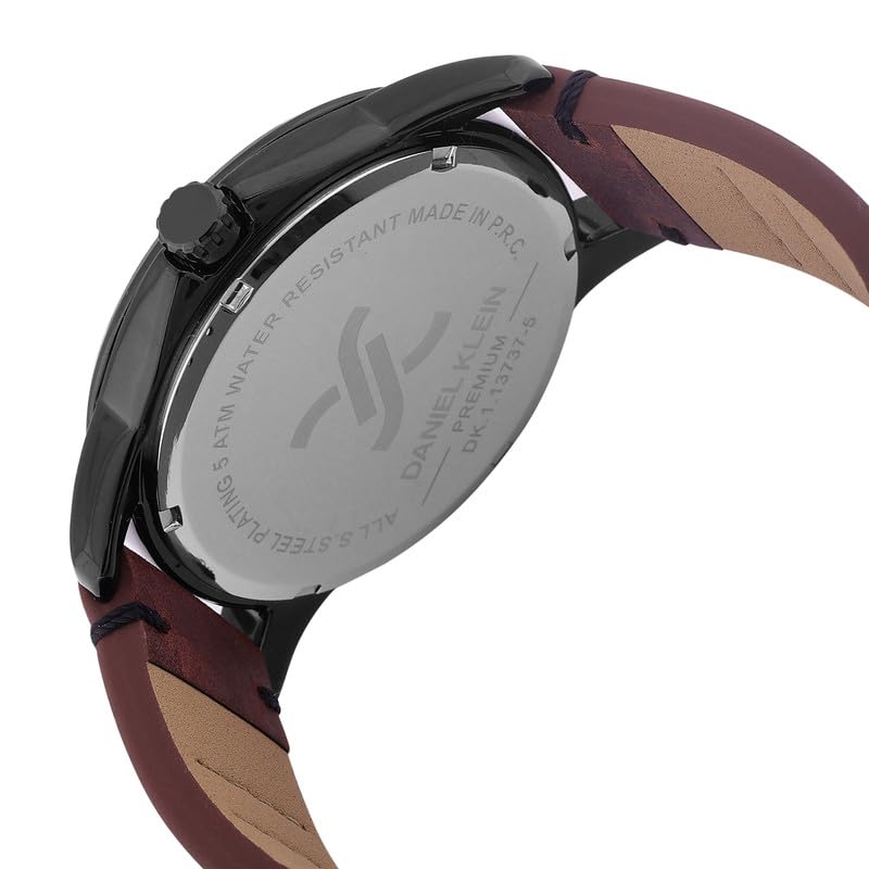 Image of Daniel Klein Leather Black Dial Premium Men's Analog Watch - DK.1.13737-5