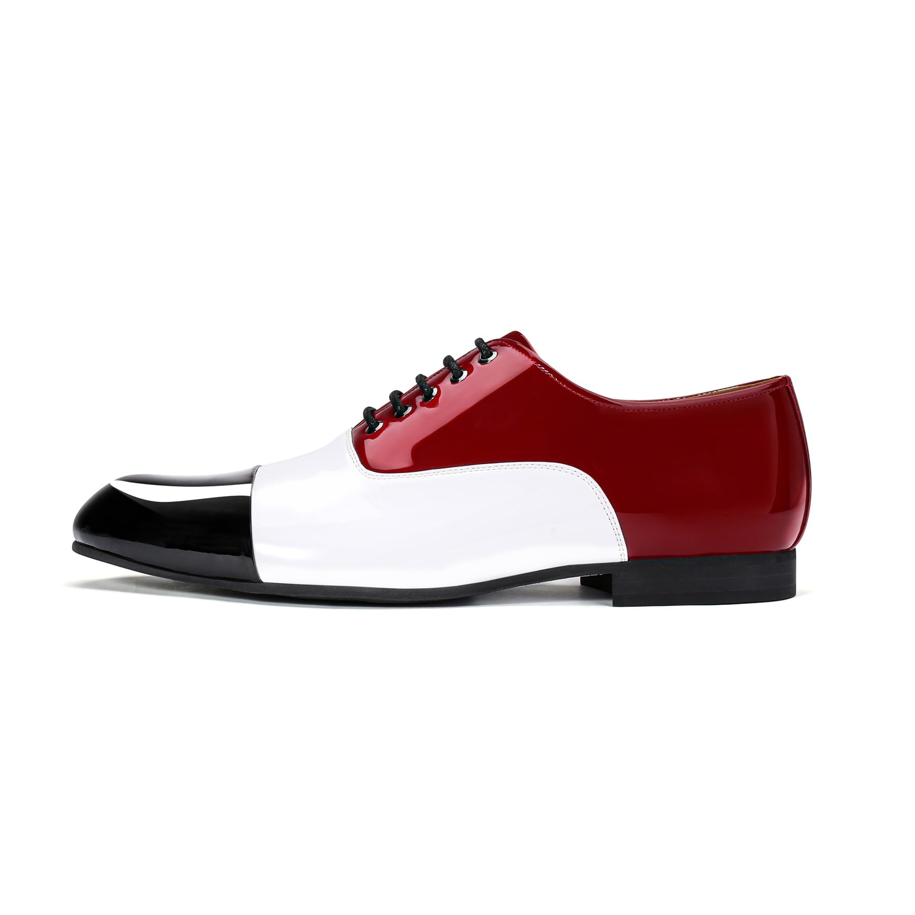 YFFUSHI Zapatos Oxford de Hombre en Charol Zapatos Elegantes con Contraste de Color para Traje de Boda Negocios