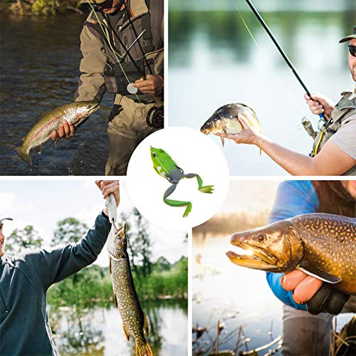Kit de isca de pesca de sapo de 5 peças Adaskala isca de pesca biônica macia Isca de superfície de á