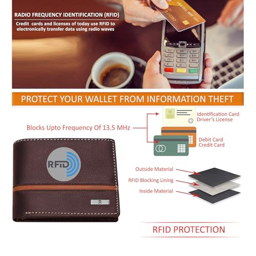 HORNBULL Denial Brown Leather Wallet for Men | Wallets Men with RFID Blocking | Mens Wallet Leather (Image - 6)