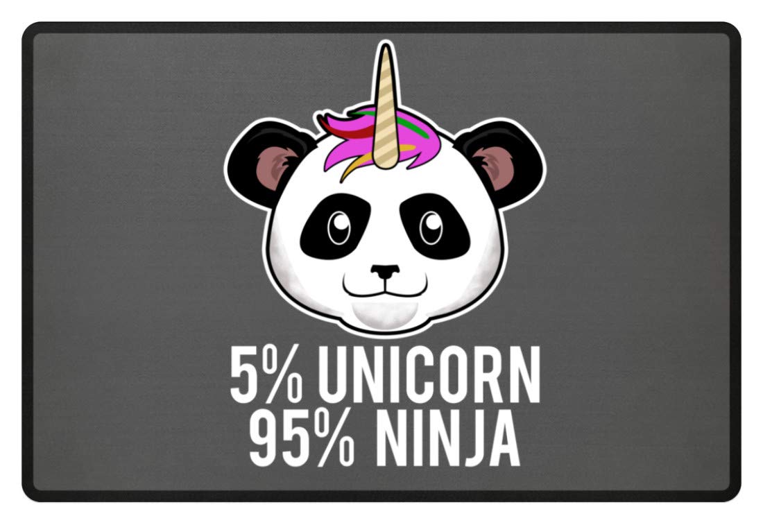 5% Unicorn, 95% Ninja - Panda, Face, Kung Fu, Unicorn, Horse - Funny Design - Doormat