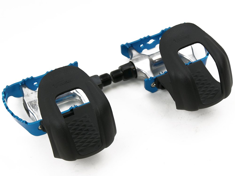 Pedali Bici Corsa Blu Con Ganci E Cinghie | Pedali Con Strap Per Fixie Single Speed | Permanent-Fahrrad.de