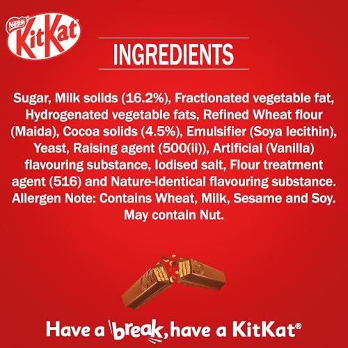 Image of KIT KAT Nestle 4 Fingers Choco Coated Wafer Bar, (21 Units X 38.5g) ,808.5g
