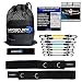 Kinetic Bands Cheer Combo Flexibility Fitness Training Kit (Leg Resistance Bands, Stunt Strap, Training DVD) From Myosource (Under 110 Pounds (Black Stunt Strap))