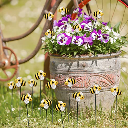 Purple Star AM024-U-2 109 Pack Bumble Bee Decorations Small Bee Garden Stakes Decorative Bee Stickers Fairy Garden Stakes thumb #5