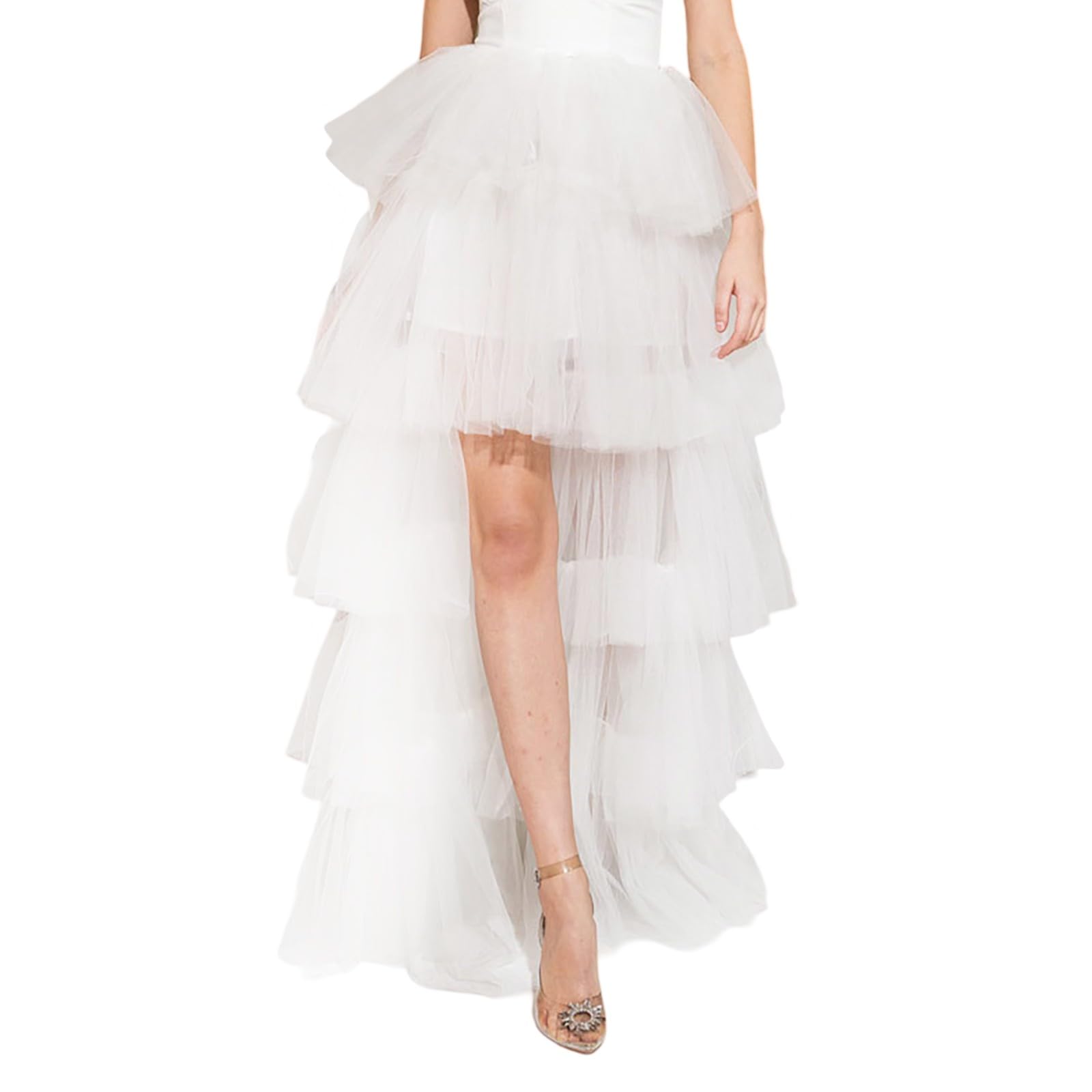 Generisch Tüllrock Damen A-Linie Knie Länge Unterrock, Damen Tüllrock Tutu 50er Vintage Ballet Blase Tanzrock Tutu Damenrock Tanzrock Tütü Kurz Rock Rockabilly Petticoat FüR Karneval Partykleid