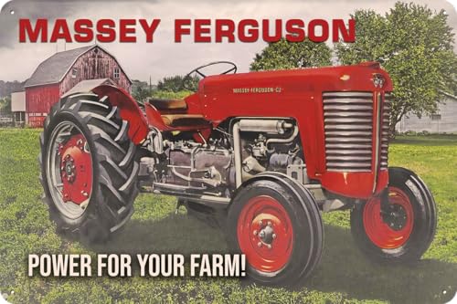 Plaque en tôle rétro - Plaque publicitaire historique - Atelier - Garage - Tracteur - Convient pour MASSEY FERGUSON (30 x 20 cm)