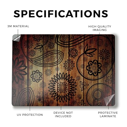 Image of Laptop Skin Compatible with Alienware M18 R2 (2024) - Wooden Floral - Premium 3M Vinyl Protective Wrap Decal Cover - Easy to Apply | Crafted in The USA by MightySkins