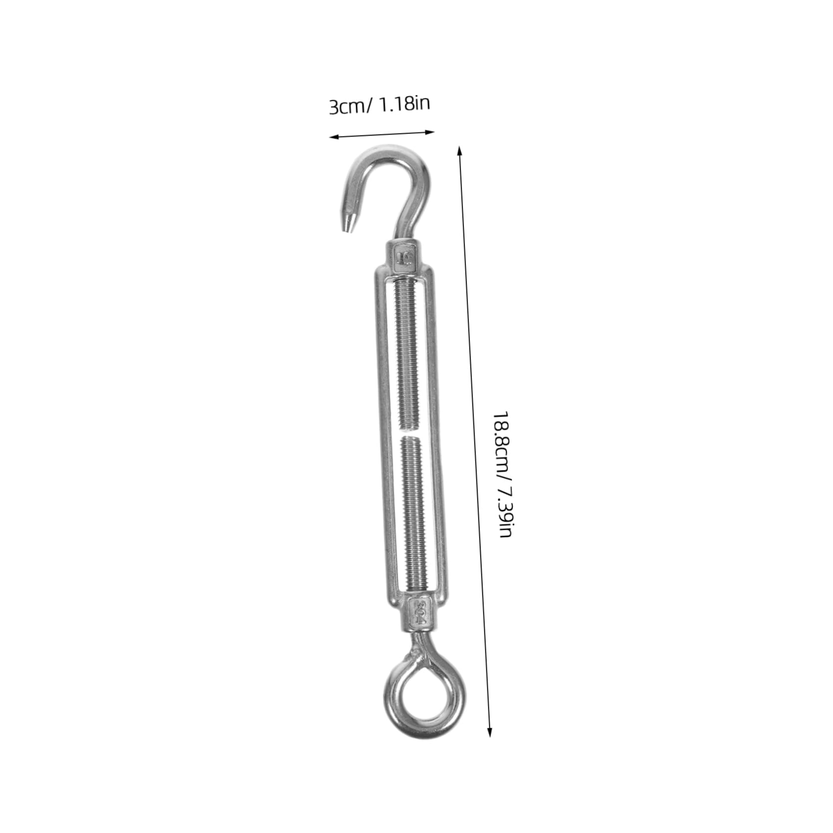 Unomor Adjustable Wire Tightener Screw Stainless Steel Turn Buckle for Cable Tensioning M8