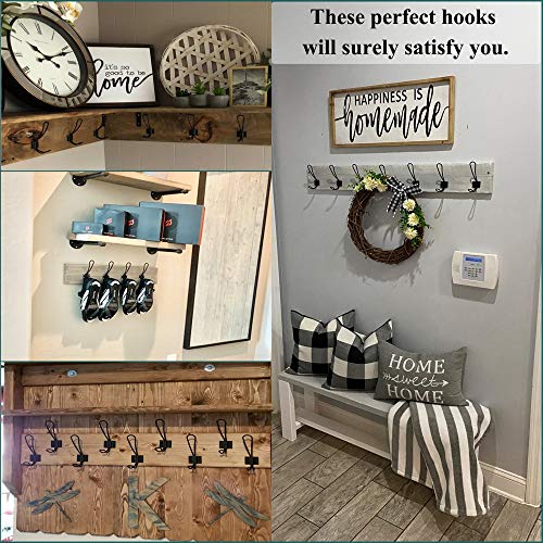 Rustic-Entryway-Hooks-12-Pack-Farmhouse-Hooks-with-Metal-Screws-Included-Black-Decorative-Wall-Mounted-Rustic-Coat-Hooks-Rack-Double-Vintage-Organizer-Hanging-Wire-Hook-Clothes-Hanger Rustic Entryway Hooks 12 Pack Farmhouse Hooks with Metal Screws Included Black Decorative Wall Mounted Rustic Coat Hooks Rack Double Vintage Organizer Hanging Wire Hook Clothes Hanger