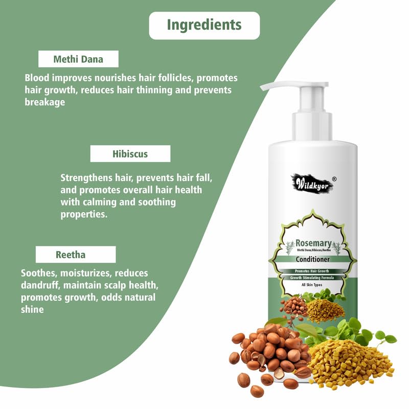 Image of Rosemary Hair Growth Conditioner, 250 ml, Paraben-Free, All Skin Types Rosemary Conditioner