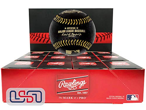 Rawlings Official Major League Memorabilia Black Baseball - ROMLBBG - 1 Dozen (12)