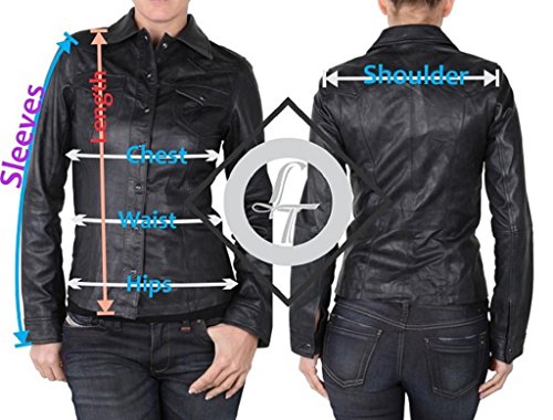 Vintage Women's Slim Biker Motorcycle Real Leather Zipper Jacket W1643