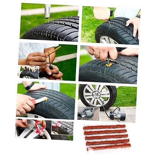Zerodeko 30Pcs Tire Puncture Repair Strips Sealer Brown Tubeless Tire Repair Kit for Motorcycles Cars Bicycles Quick for Flat Tires Essential Automotive Tool4