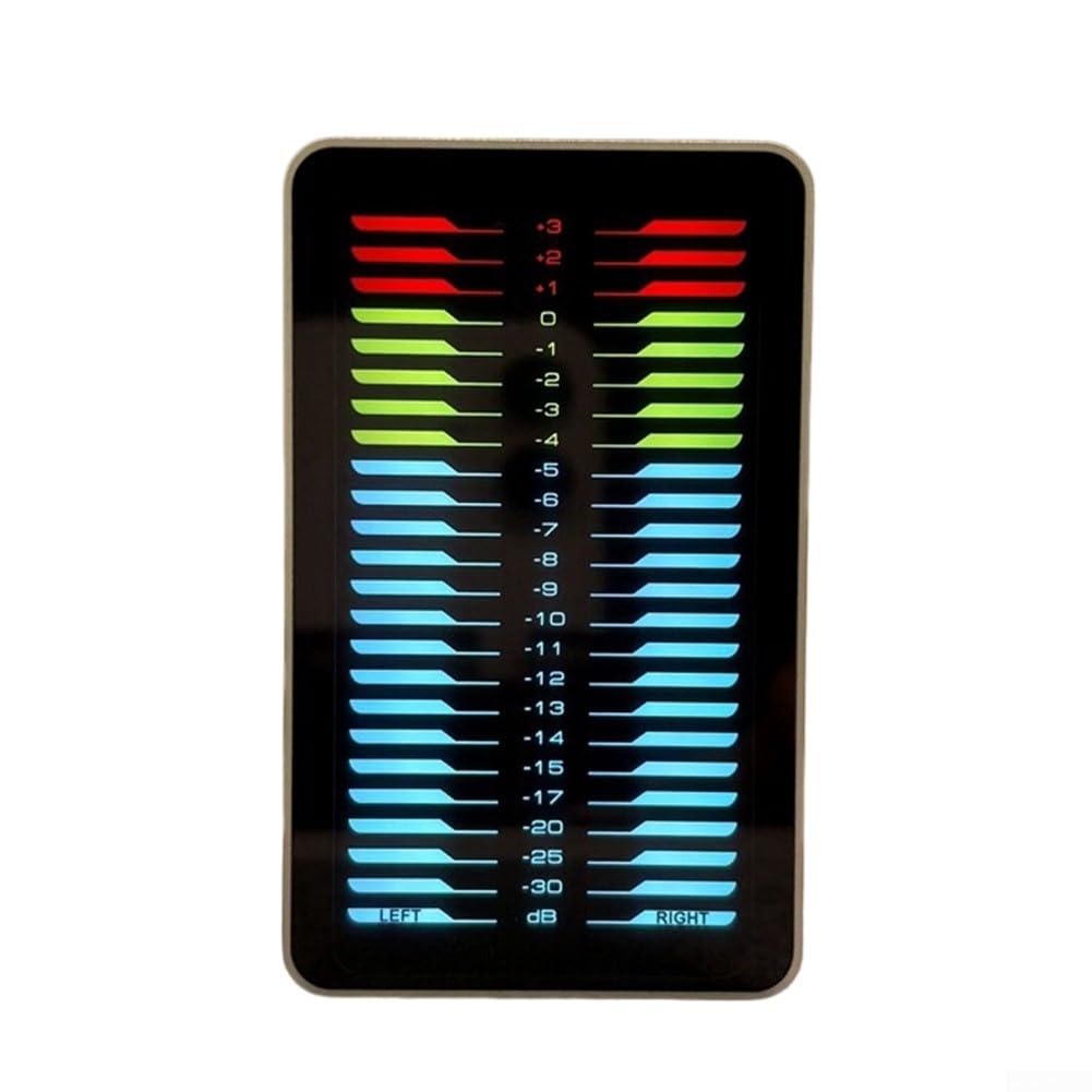 Indicatore di livello audio a LED a doppio canale Musica per display spettro | Musica per visualizzazione spettro Adattatore splitter audio, alimentazione USB-C, per monitoraggio da studio e per il