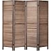 Rose Home Fashion RHF 4 Panel 5.6 Ft Tall Wood Room Divider, Wood Folding Room Divider Screens, Panel Divider&Room Dividers, Room Dividers and Folding Privacy Screens (4 Panel, Brown)