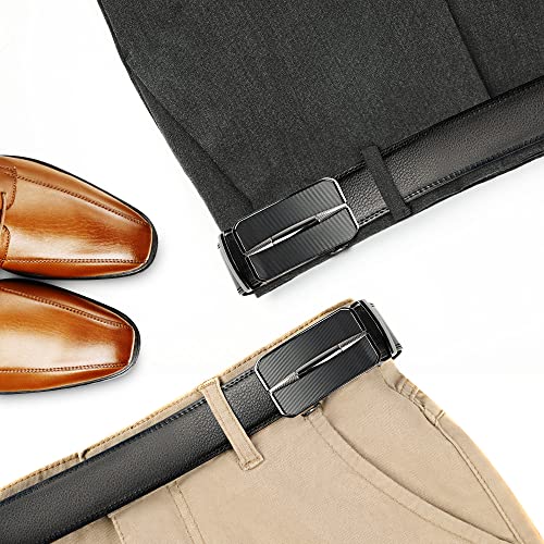 Image of Lavemi Men's Real Leather Ratchet Dress Belt with Automatic Buckle,Elegant Gift Box