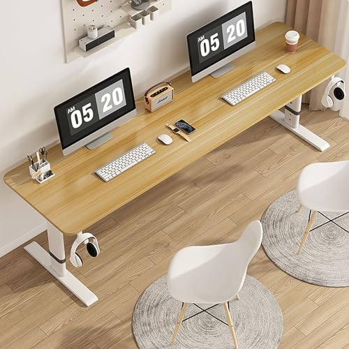 Pounjsd 手動式昇降式デスク パソコンデスク ゲーミングデスク パソコンテーブル pcデスク 勉強机 学習机 スタンディングデスク 組立簡単 高さ調節65〜100cm ゲーミング机 頑丈なフレーム 昇降テーブル 耐荷重 掃除が簡単 耐荷重100KG
