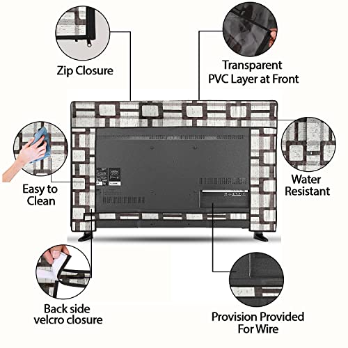 Image of Transparent LCD /LED T.V Protector Cover with Zipper Enclosure for 26 Inch Suitable for All Major Brand & Model (Color-White, Size-25.5.3x17 Inches)