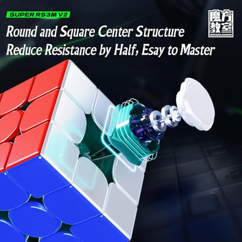 Image of Hawkister MoYu Super RS3 M V2 3x3 Cube - Magnetic Speed Cube, UV Coated, Fast & Adjustable