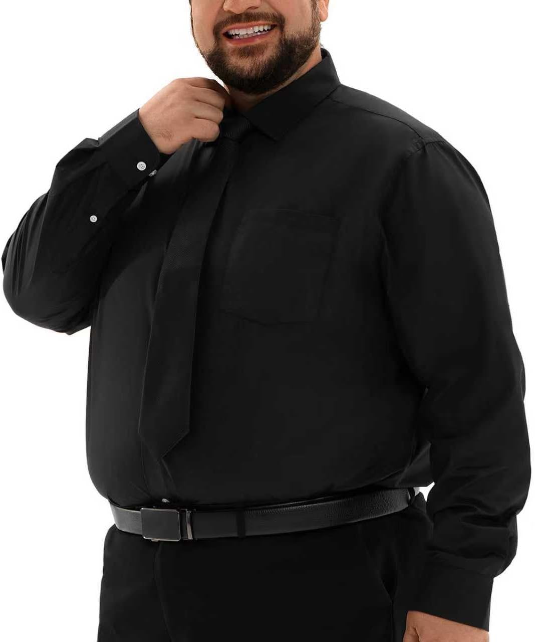 HOdo Big and Tall Mens Cotton Dress Shirts Poplin Shirts Business Button Down Shirts 2XL-6XL - Image 5